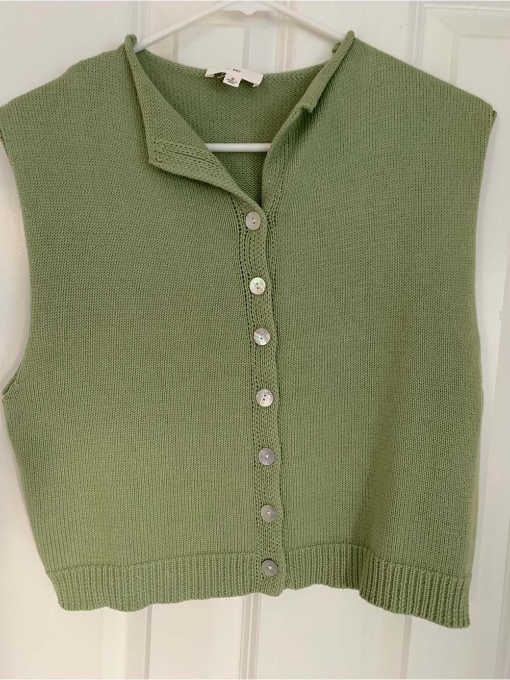 Le Lis Sage Green Knit Button-Front Sweater Vest
